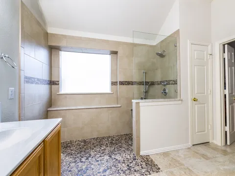 open bathroom shower