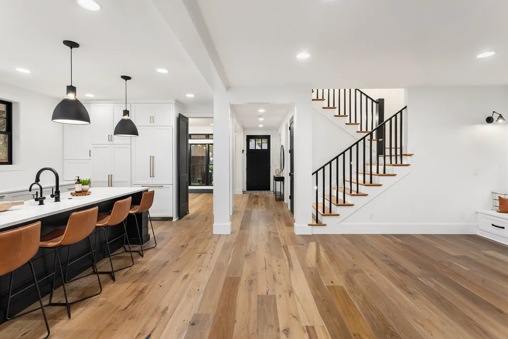 Kitchen,And,Living,Room,Interior,In,New,Luxury,Home,With