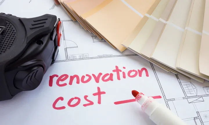 Renovation,Cost,Estimate,With,Tape,Measure,And,Color,Palette.