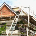 Outside,Renovation,Of,Modern,Residential,House,,Scaffolding,Tower