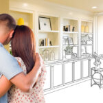 Young,Military,Couple,Facing,Custom,Built-in,Shelves,And,Cabinets,Design